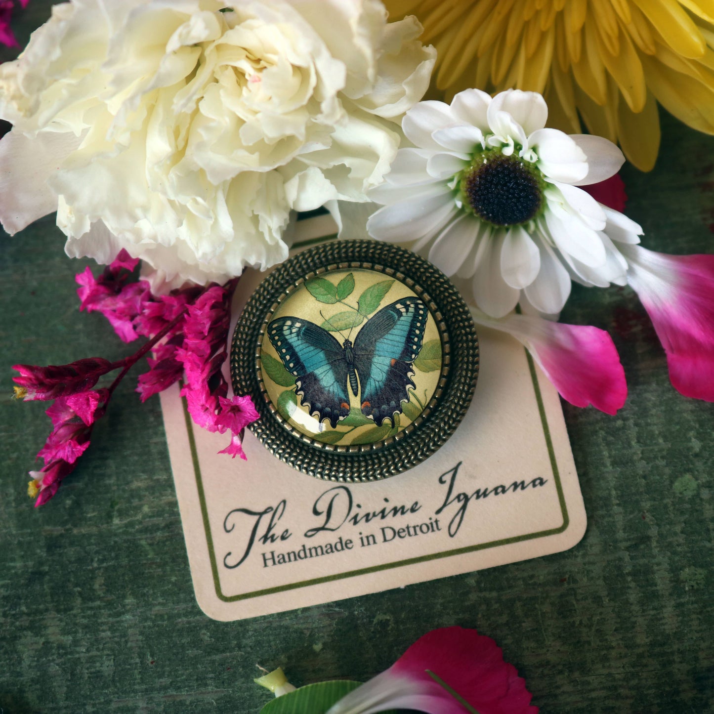 Blue Swallowtail Butterfly Brooch
