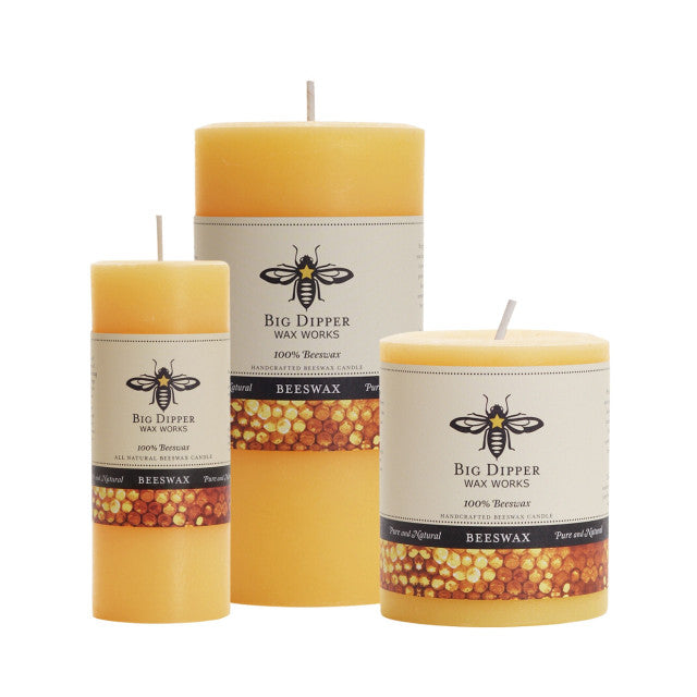 Pure Beeswax Pillar Candles