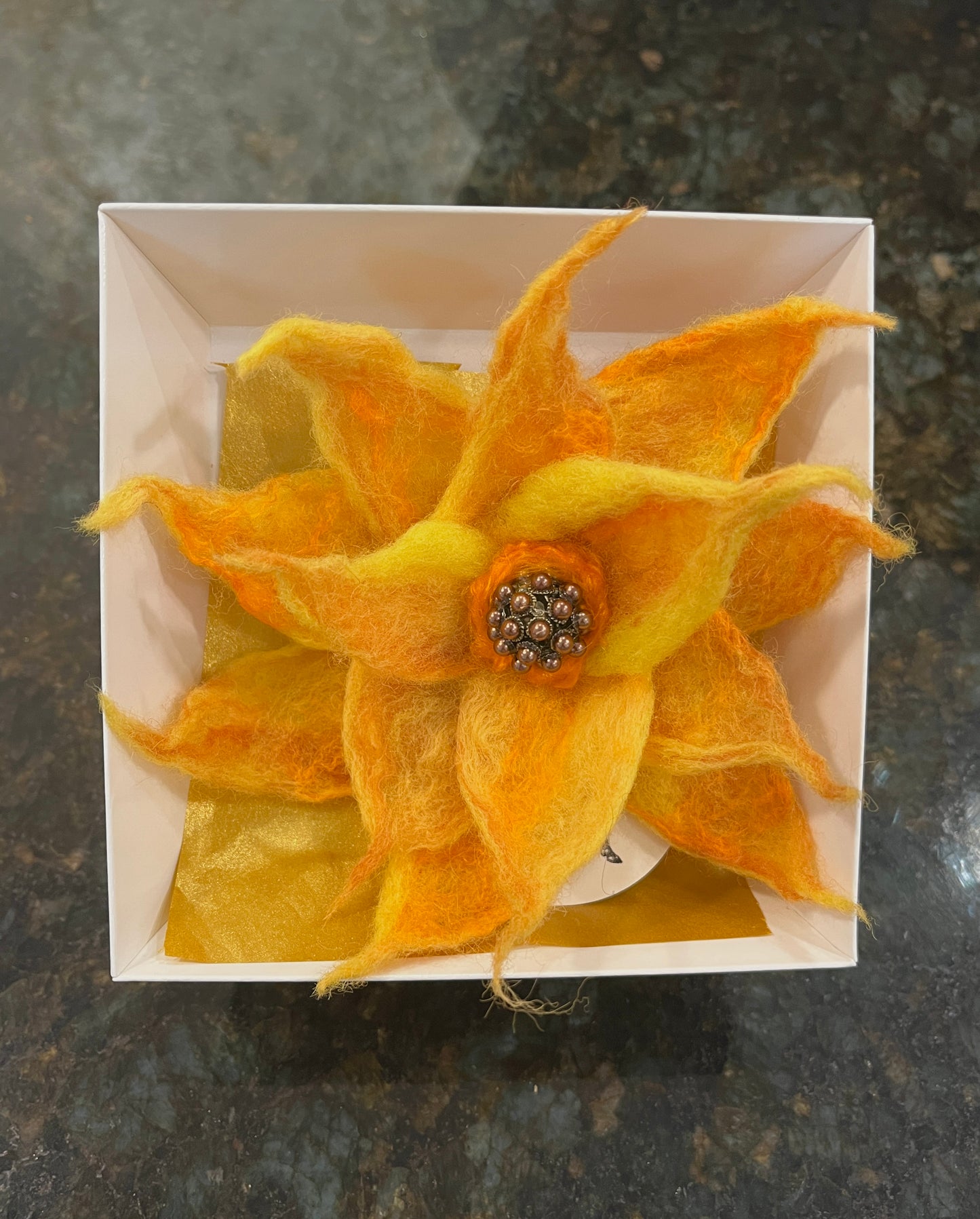 Wool Flower Pin
