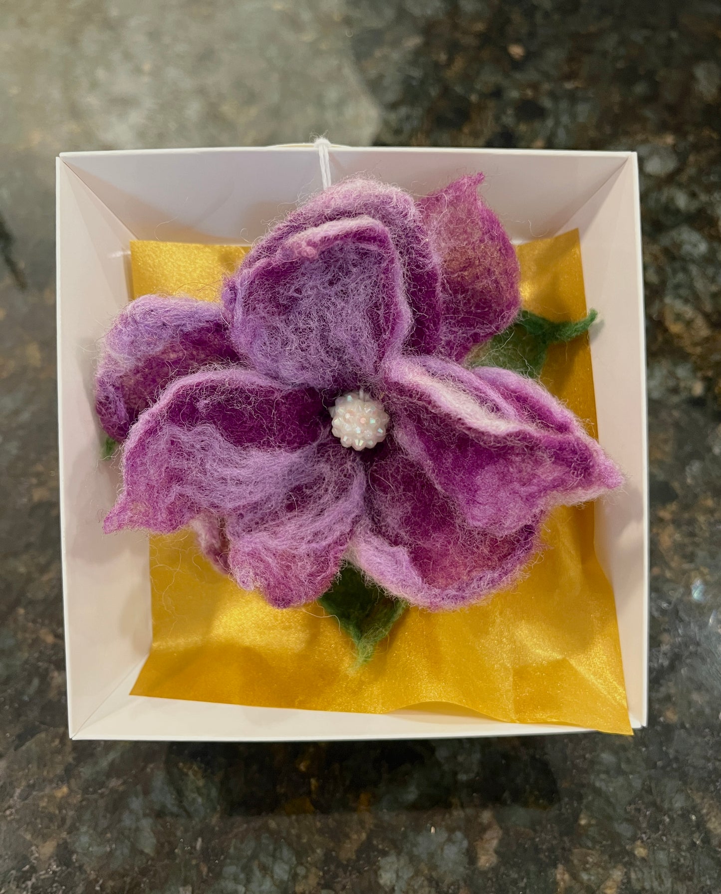Wool Flower Pin