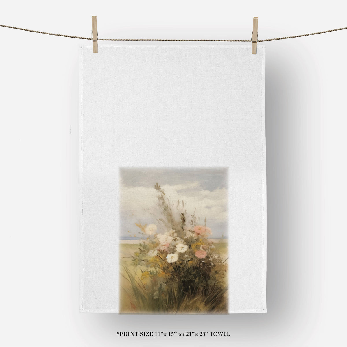 Wildflower Tea Towel: Natural