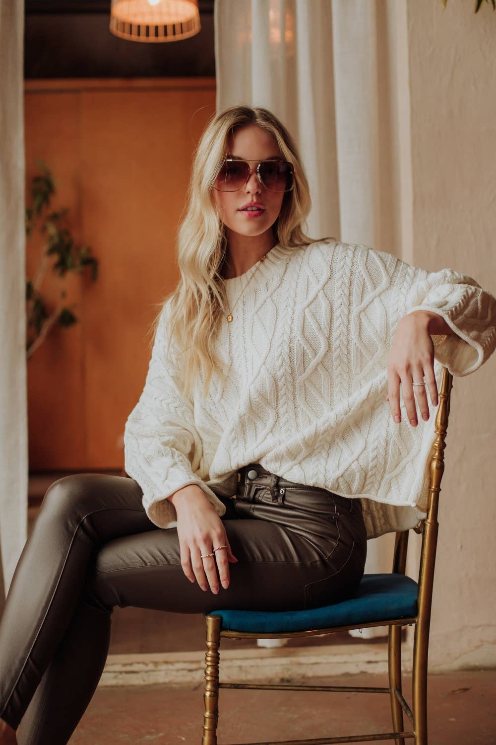Ivory Cable Knit Sweater