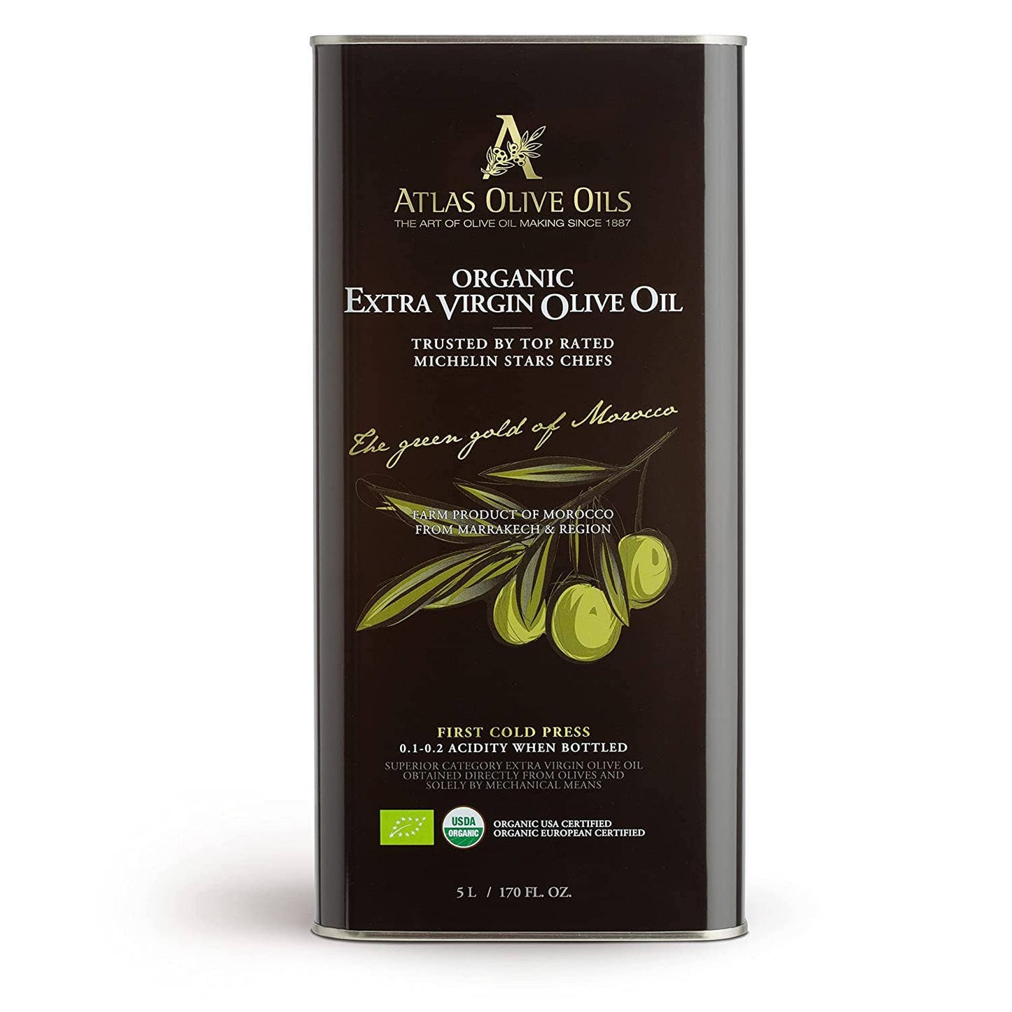 Atlas Organic Extra Virgin Olive Oil | Glass bottles: ATLAS 1L