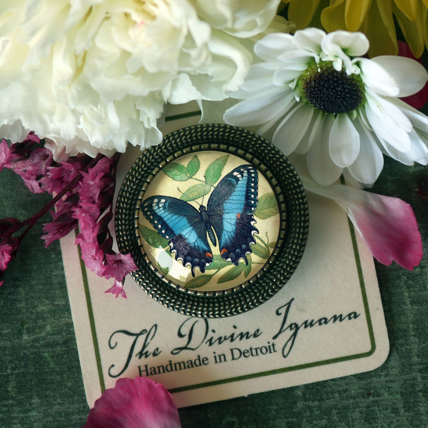 Blue Swallowtail Butterfly Brooch