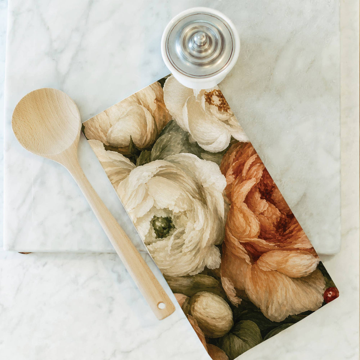 Fall Florals Tea Towel: Natural