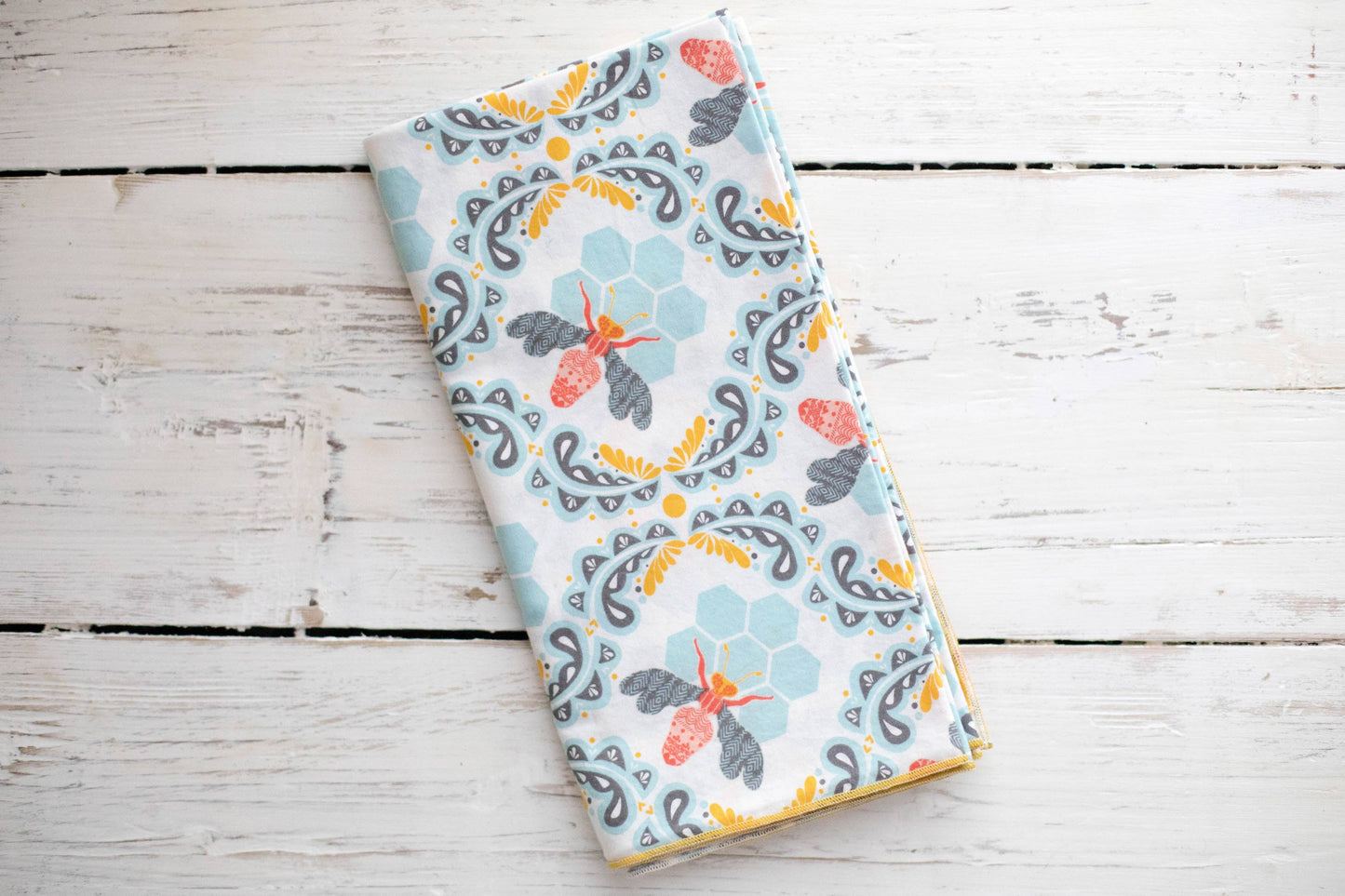 Honey Bee Cloth Napkins, set of four: 10inch cocktail