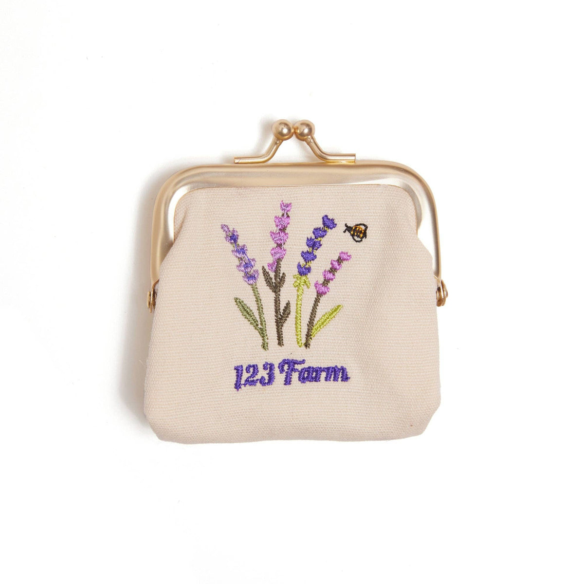 Lavender Embroidered Clutch Coin Pouch – Metal Clasp