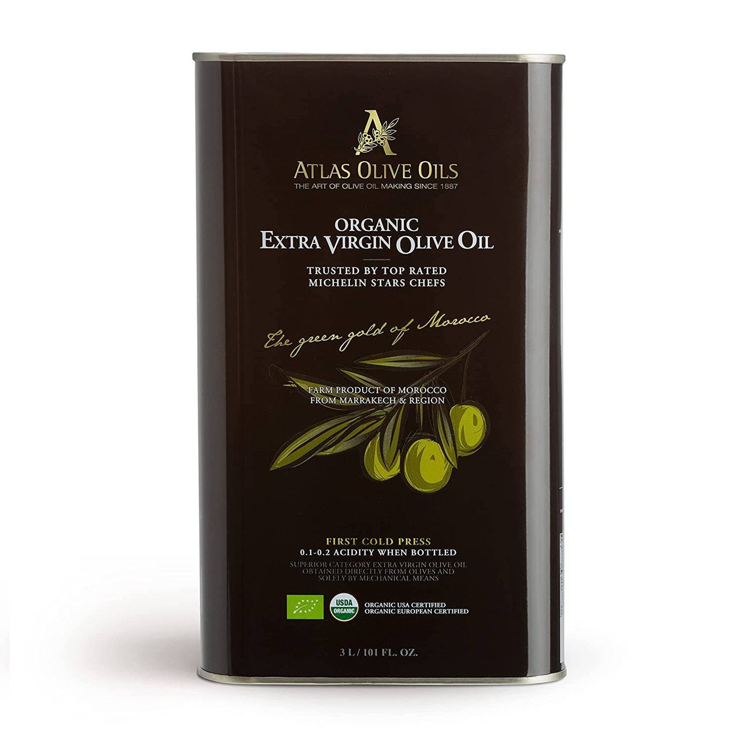 Atlas Organic Extra Virgin Olive Oil | Glass bottles: ATLAS 1L