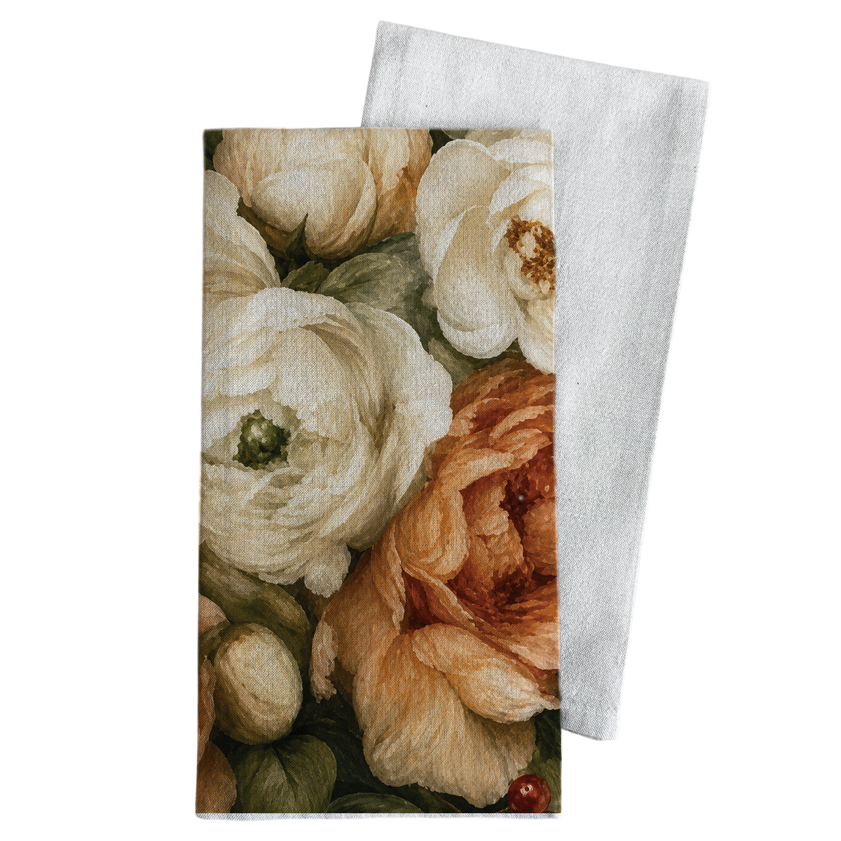 Fall Florals Tea Towel: Natural