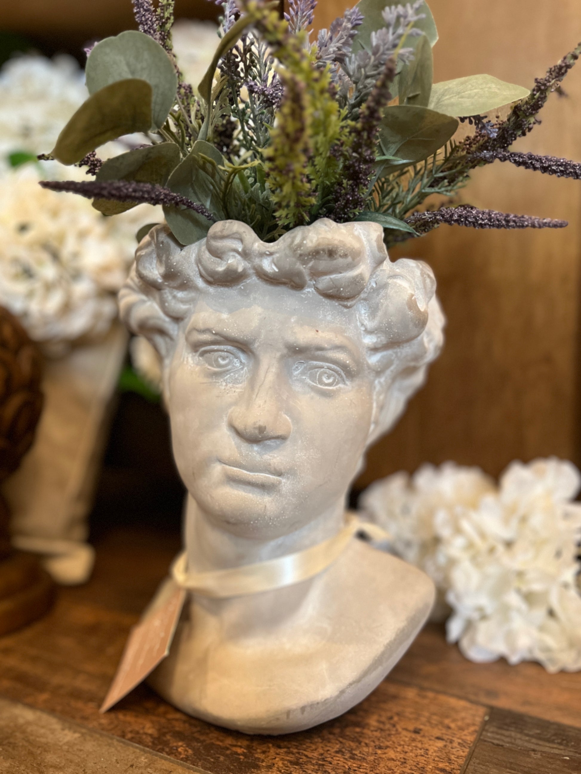 bust planter pot Greek God Bust Planter