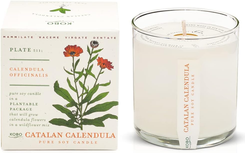 KOBO Candle - Siam Poppy, with plantable biodegrable seed packaging