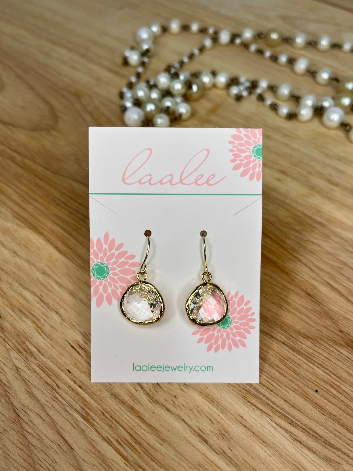 Gold & Clear Glass Earrings - LaaLee