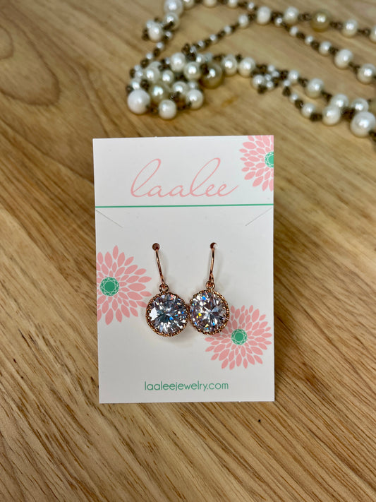 Rose Gold & Crystal Earrings - LaaLee