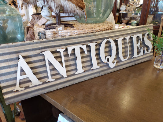 Metal 'Antiques' Sign