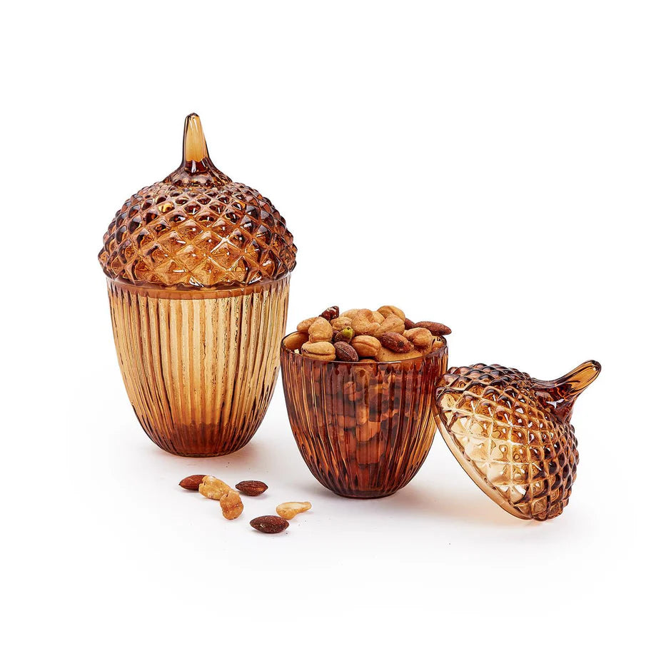 Glass Acorn Jars