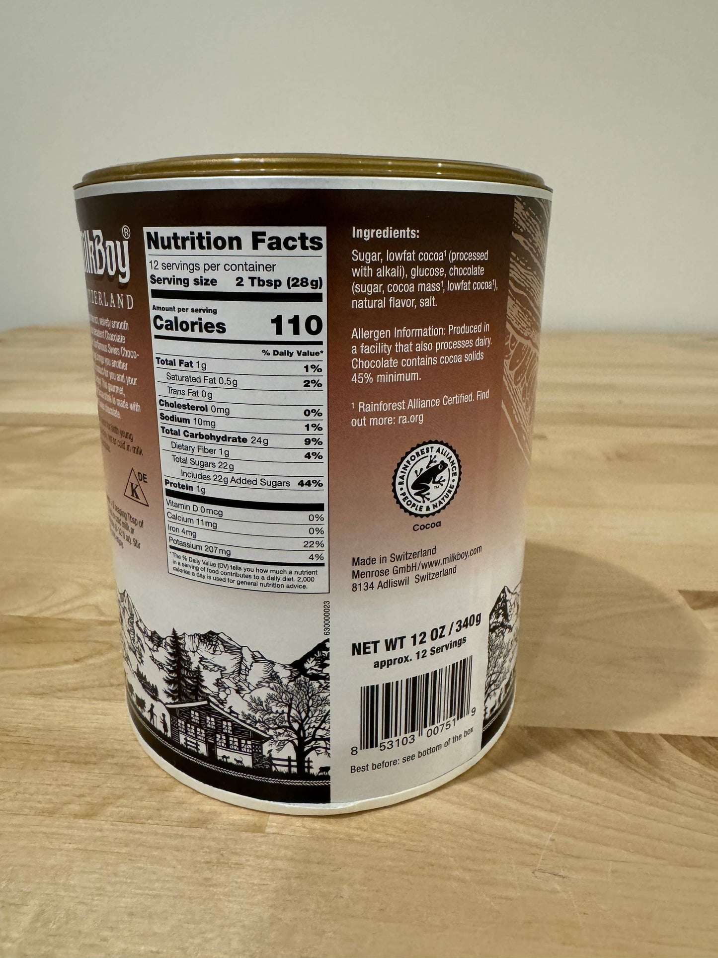 Milkboy Swiss Hot Cocoa 12oz. - New 100% Natural