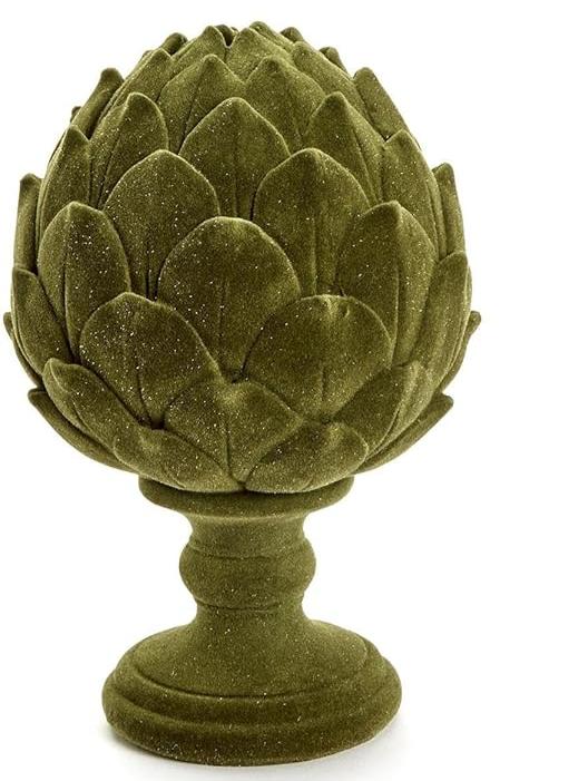 Large Flocked Artichoke Decor