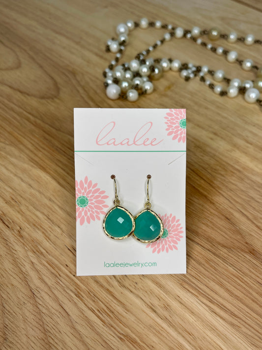 Gold & Aqua Earrings - LaaLee