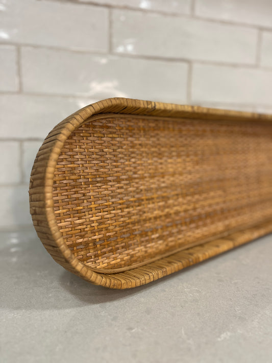 Oblong Natural Rattan Tray